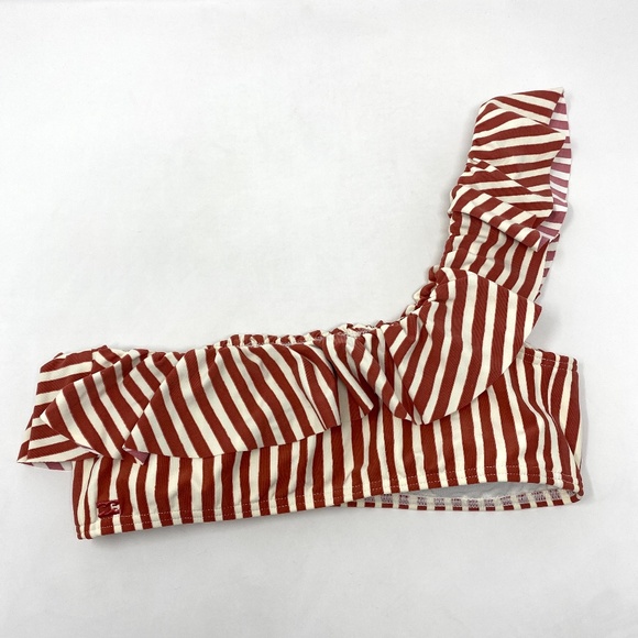 Billabong Sincerely Jules Dos Palmas Ruffle Bikini TOP ONLY in Mul Red Sz Small - Picture 5 of 9